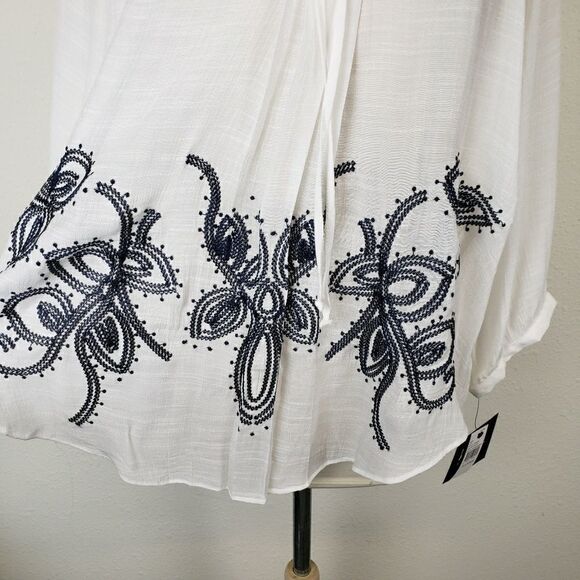 By Roxby white embroidered boho peasant blouse - Picture 7 of 7